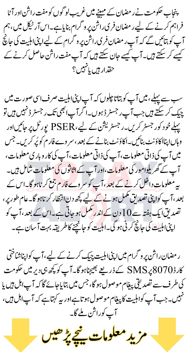 Ramzan Rashan Program CNIC Check Online