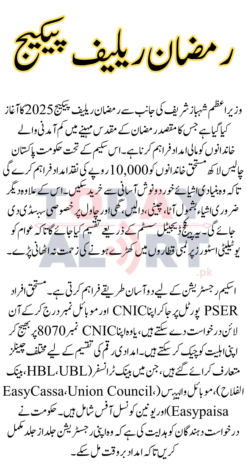 Prime Minister Ramzan Package Registration 2025 Online Apply