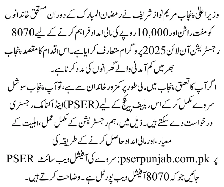 Ramzan Package 10000 Online Check