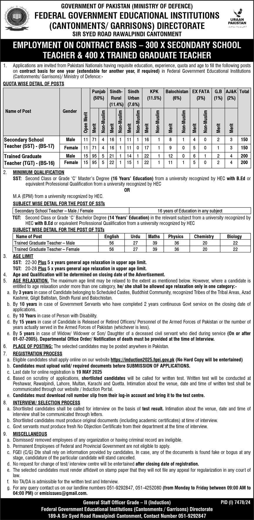700 Educators Jobs at Federal Education Institutes, Check How to Apply & Complete Details